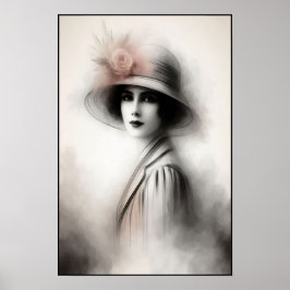 Drömsk Retroporträtt av Elegans Poster