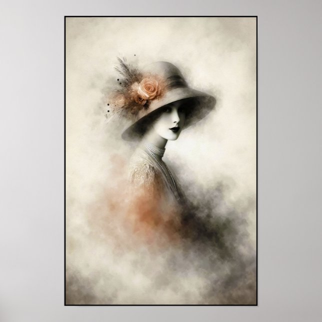 Drömsk Retroporträtt av Elegans Poster (Framsidan)