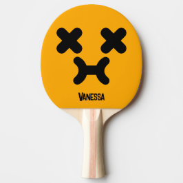 Drömsk Sulky Ansikte Orange med Namn Pingisracket