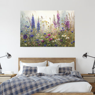 Drömska akvarellvildblommor canvastryck