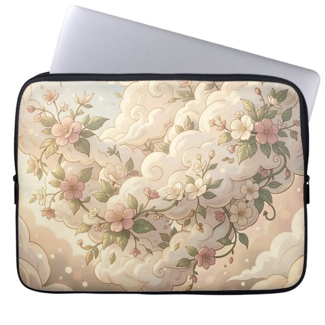 Drömska blommoln Körsbärsblom  Laptop Fodral (Framsidan)