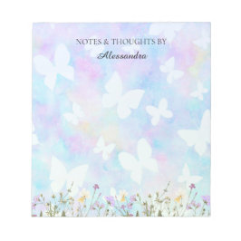 Drömska blommor och fjärilar Notepad Anteckningsblock