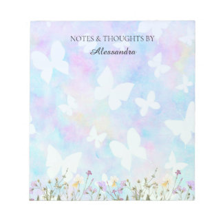 Drömska blommor och fjärilar Notepad Anteckningsblock
