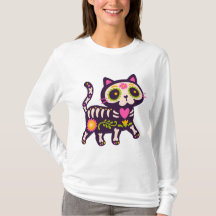 Drömska månljus katter T-shirt – Söt natt katt Pat