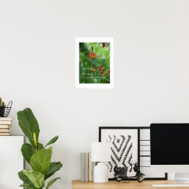 Drömska Orange Blommor med Edgar Allan Poe-citat Poster