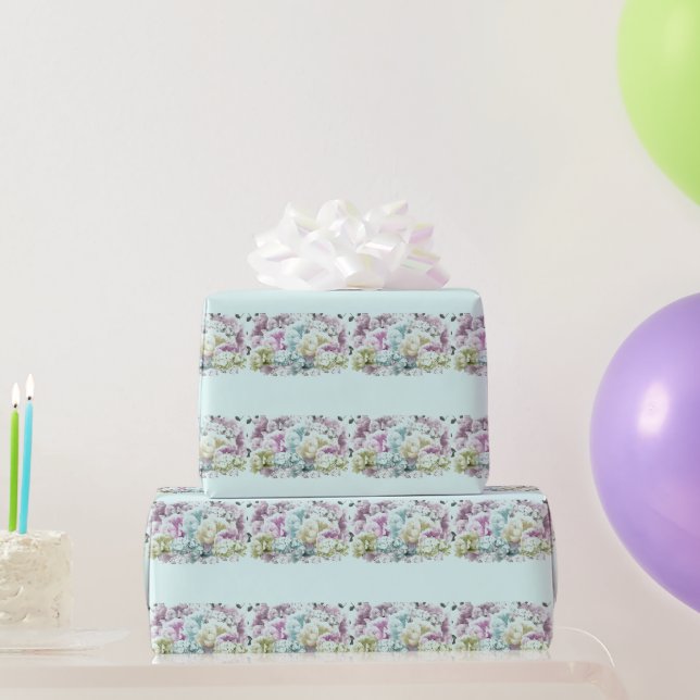 Drömskt blandat blomsterbukett omslagspapper presentpapper (Festgåvor)