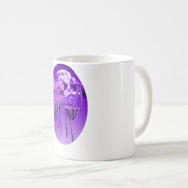 Drömskt Lila Himmel – Estetisk Naturkonst Kaffemugg (Framsida höger)