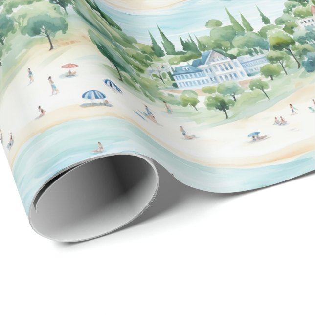 Drömsommar Semester Vid Havet - Presentpapper (Rullad Hörn)