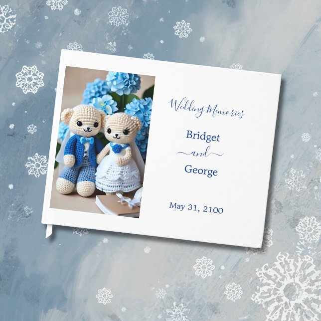 drömt blått och vitt skurkpar bröllop gästböcker (Skapare uppladdad)