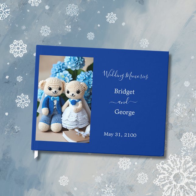 drömt blått och vitt skurkpar bröllop gästböcker (Skapare uppladdad)