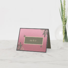 drömt kort för rosa glitter blad bröllop bord