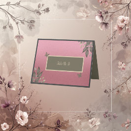 drömt kort för rosa glitter blad bröllop bord