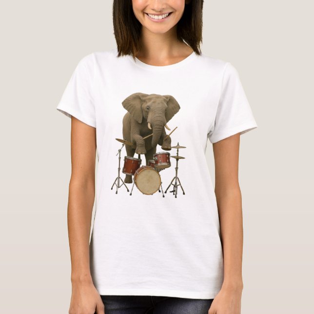 Dromuppspelning Elephant Design-kvinna T-shirt (Framsida)