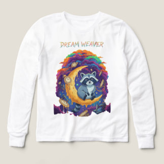 Drömvävare: Whimsical Tvättbjörn Moon Art T-Shirt