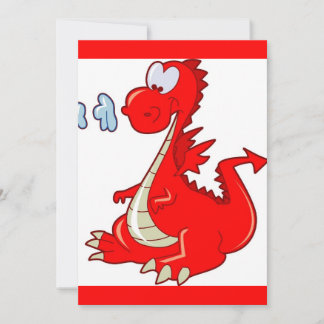 Dron302 RED TECKNAD DRAGON CUTE LYCKLIG KIDS GRAP