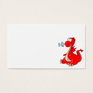 Dron302 RED TECKNAD DRAGON CUTE LYCKLIG KIDS GRAP Visitkort