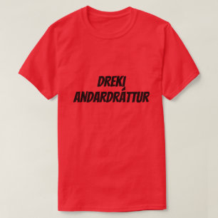 Dron andedräkt på isländska (dreki andardrátt) röd tee shirt