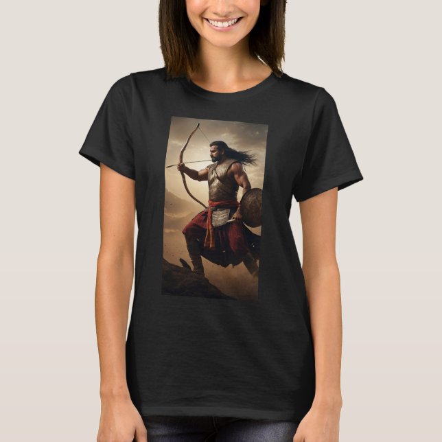 Dronacharya: Mahabharatas Guru of Warriors Mentor T Shirt (Framsida)