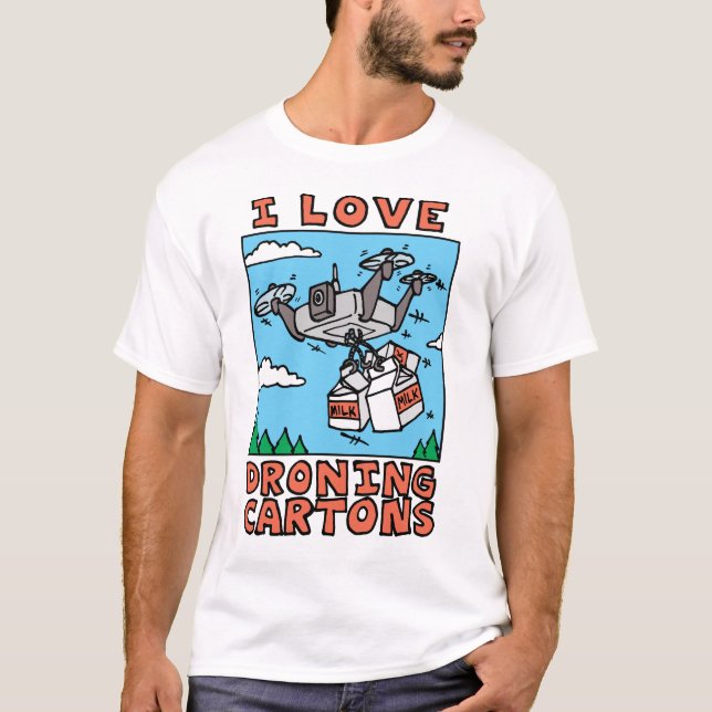 Drönande kartong T-shirt (Framsida)