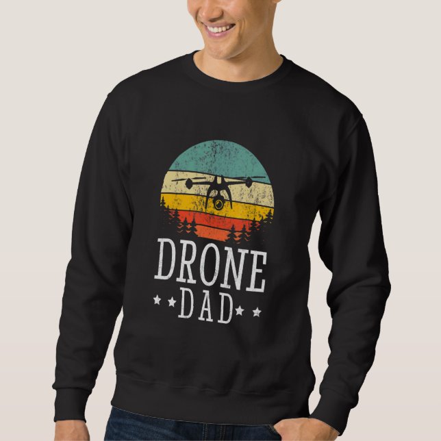 Drönarpilot Flygdrön Papa Fadersdag Drönare  Lång Ärmad Tröja (Framsida)