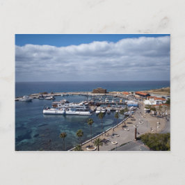 Drönarvy över Paphos hamn och slott Vykort