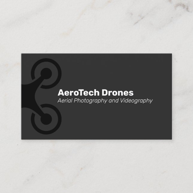 Drone Aerial Photography and Videography Black Visitkort (Framsida)