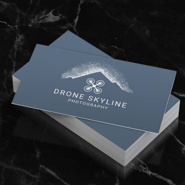Drone Aerial Photography Dusty Blue Photographer Visitkort (Skapare uppladdad)