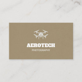 Drone Affärskort Elegant Brown Silver Visitkort