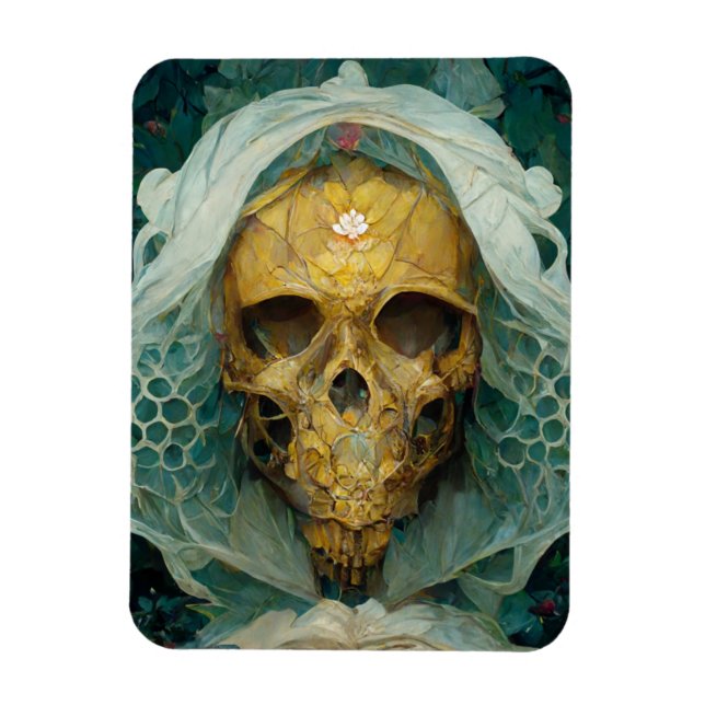 Drone Bee Skull Fantasy Sci-Fi Magnet (Vertikal)