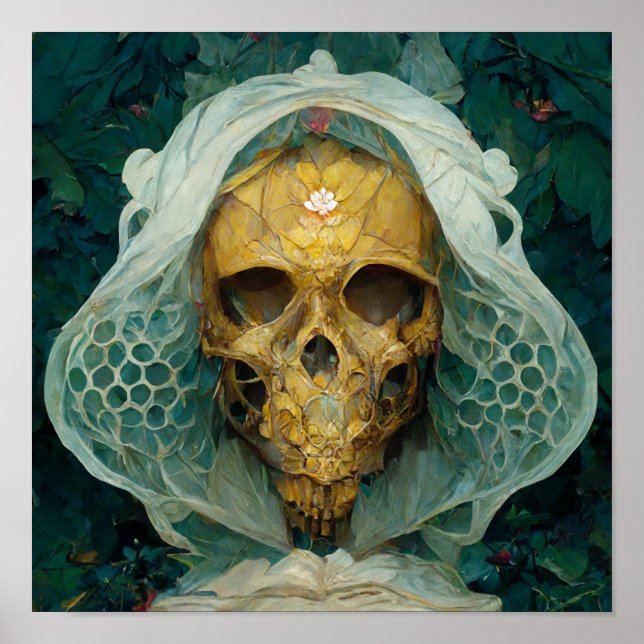 Drone Bee Skull Fantasy Sci-Fi Poster (Framsidan)