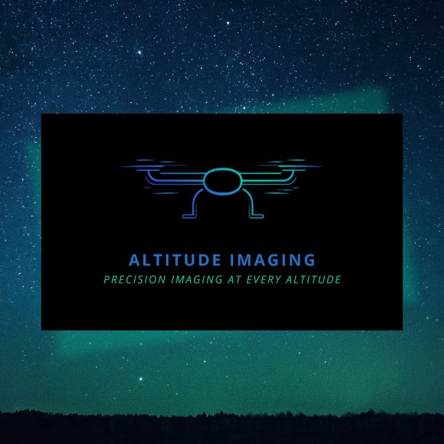 Drone Business Pilot UAV Photography Black Visitkort (Skapare uppladdad)