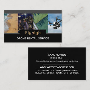 Drone Collage Banner, Drone Pilot Visitkort