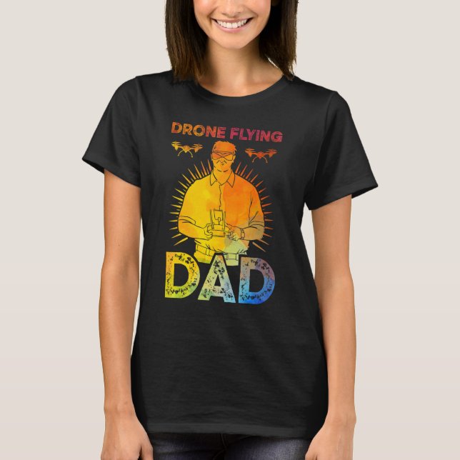 Drone Flygande Pappa T Shirt (Framsida)