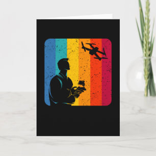 Drone Gifts Drone Vintage Retro-presentationer för Kort