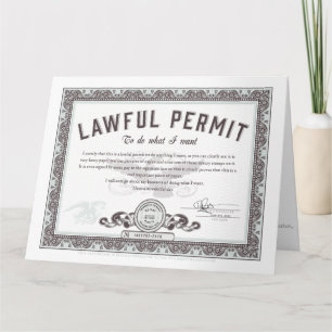 Drone Hunting Permit Card Kort