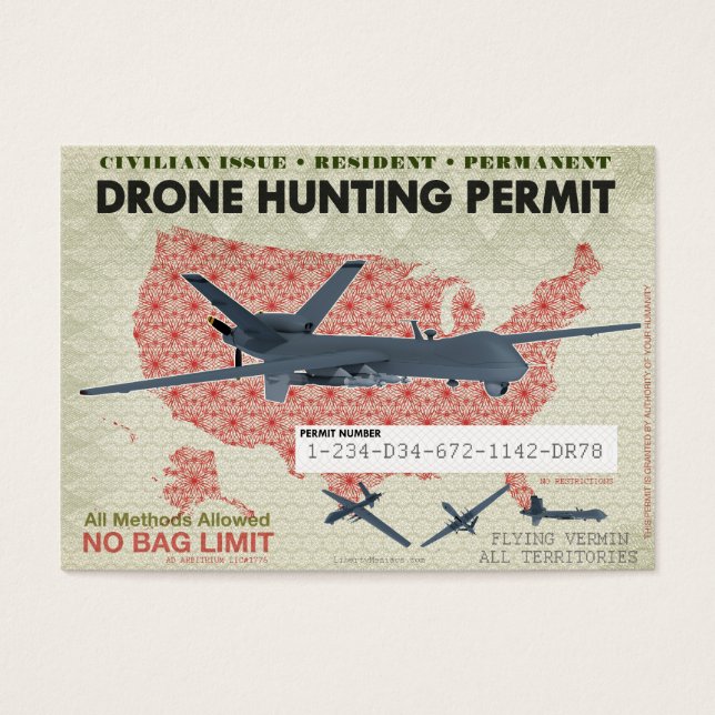 Drone Hunting Permits Visitkort (Framsidan)