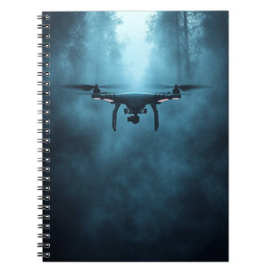 Drone in Misty Forest Spiral Notebook Anteckningsbok