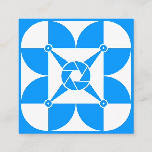 Drone konstnärligt hölje blått fyrkantigt visitkort (Framsida)