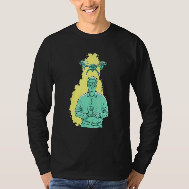 Drone operator Drone Pilot with Camera Drone T Shirt (Framsida)