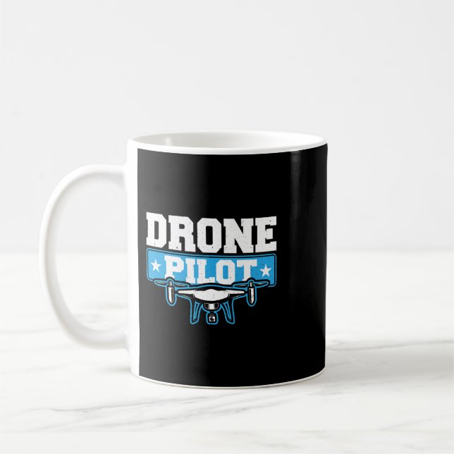 Drone operator Funny Quadcopter Drone Pilot Kaffemugg (Vänster)