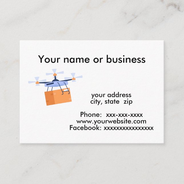 Drone paket leverans visitkort (Framsida)