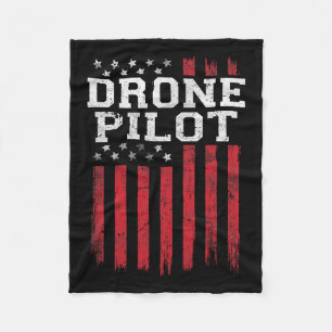 Drone Pilot American Flagga USA Patriot Patriotic Fleecefilt