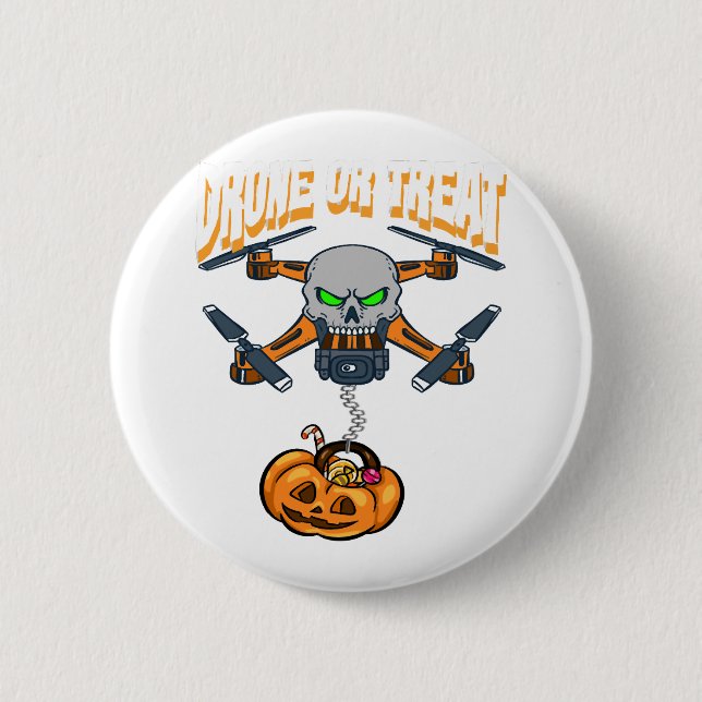Drone Pilot Halloween Costume Bus eller godis Gift Knapp (Framsida)