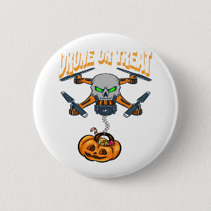 Drone Pilot Halloween Costume Bus eller godis Gift Knapp