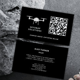 Drone Pilot Photography Anpassningsbar QR Code Log Visitkort