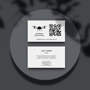 Drone Pilot Photography Anpassningsbar QR Code Log Visitkort