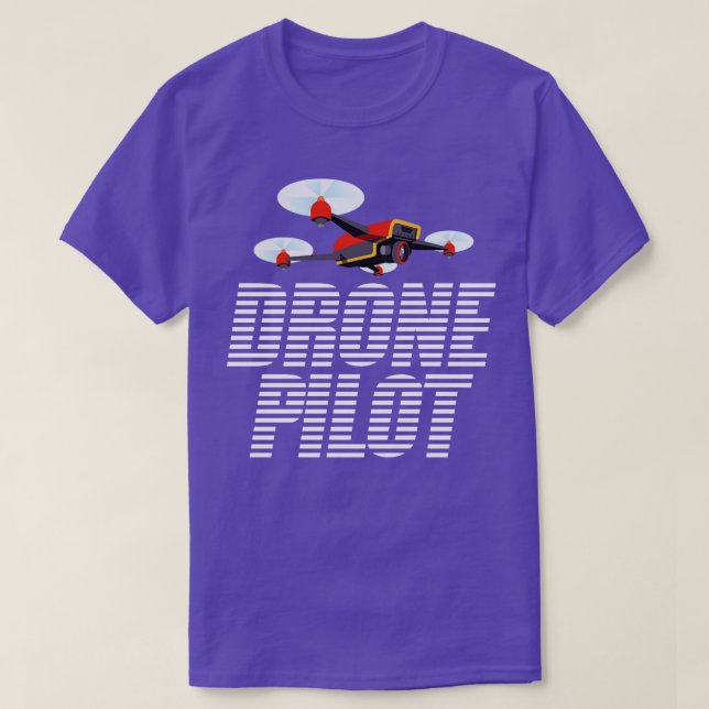 Drone Pilot Quadcopter Racer T Shirt (Design framsida)