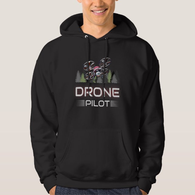 Drone Pilot Quadcopter tävla-kamera Hoodie (Framsida)