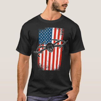 Drone Pilot Quadcopter UAV 4 juli American Fl T Shirt