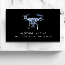 Drone Pilot UAV-foto QR-kod Modern Black Visitkort